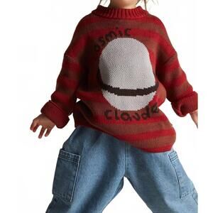 NEW CLAUDE & CO kids' saturn sweater in maroon